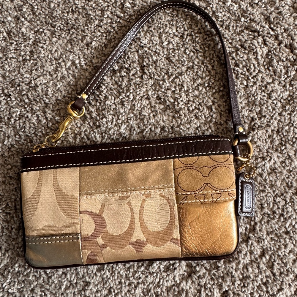 Coach Brown and Gold Clutch